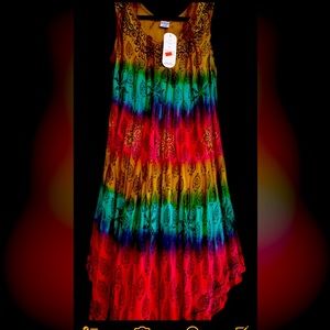 NWT ladies tie dye tank dress one size fits most, brand is shoreline dresses